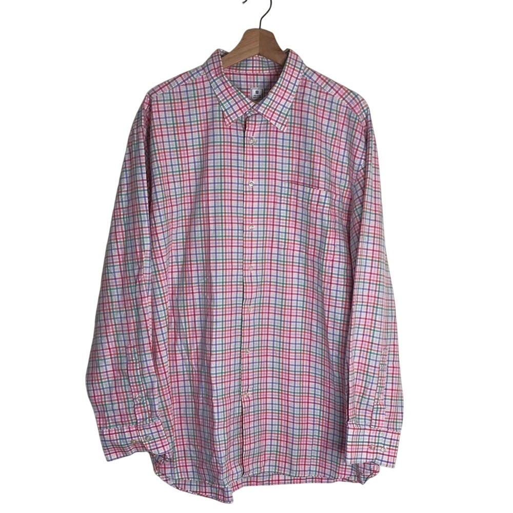 Peter‎ Millar Men's Long Sleeve Button Down Plaid Shirt XL